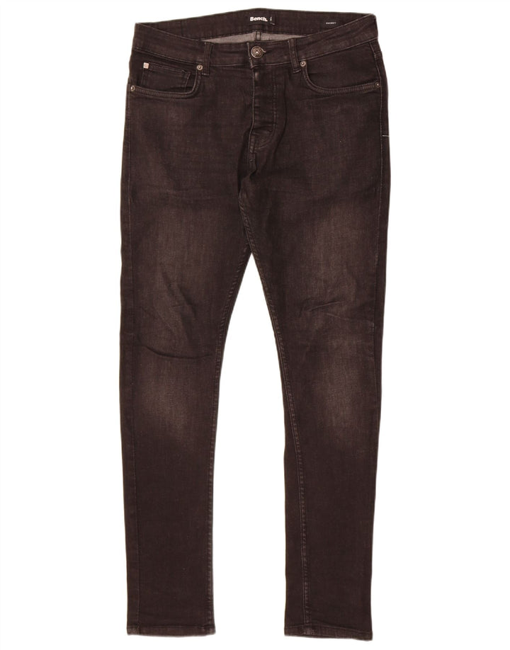 Męskie jeansy Bench Skinny W32 L32 Czarne bawełniane