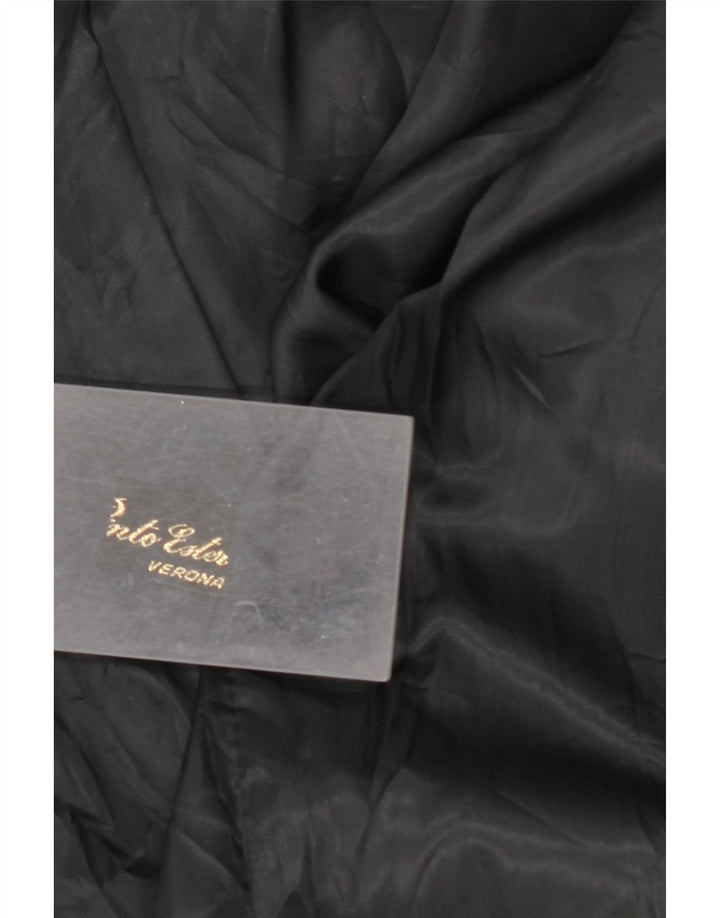 Zamszowa kurtka damska VINTAGE UK 14, duża czarna