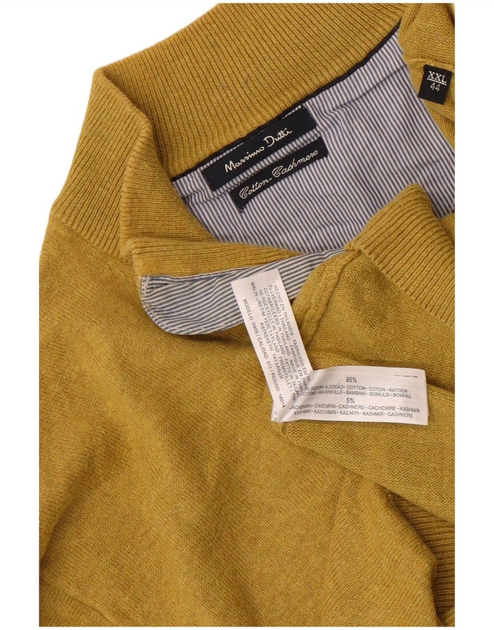 Męski sweter zapinany na zamek Massimo Dutti 2XL, żółta bawełna