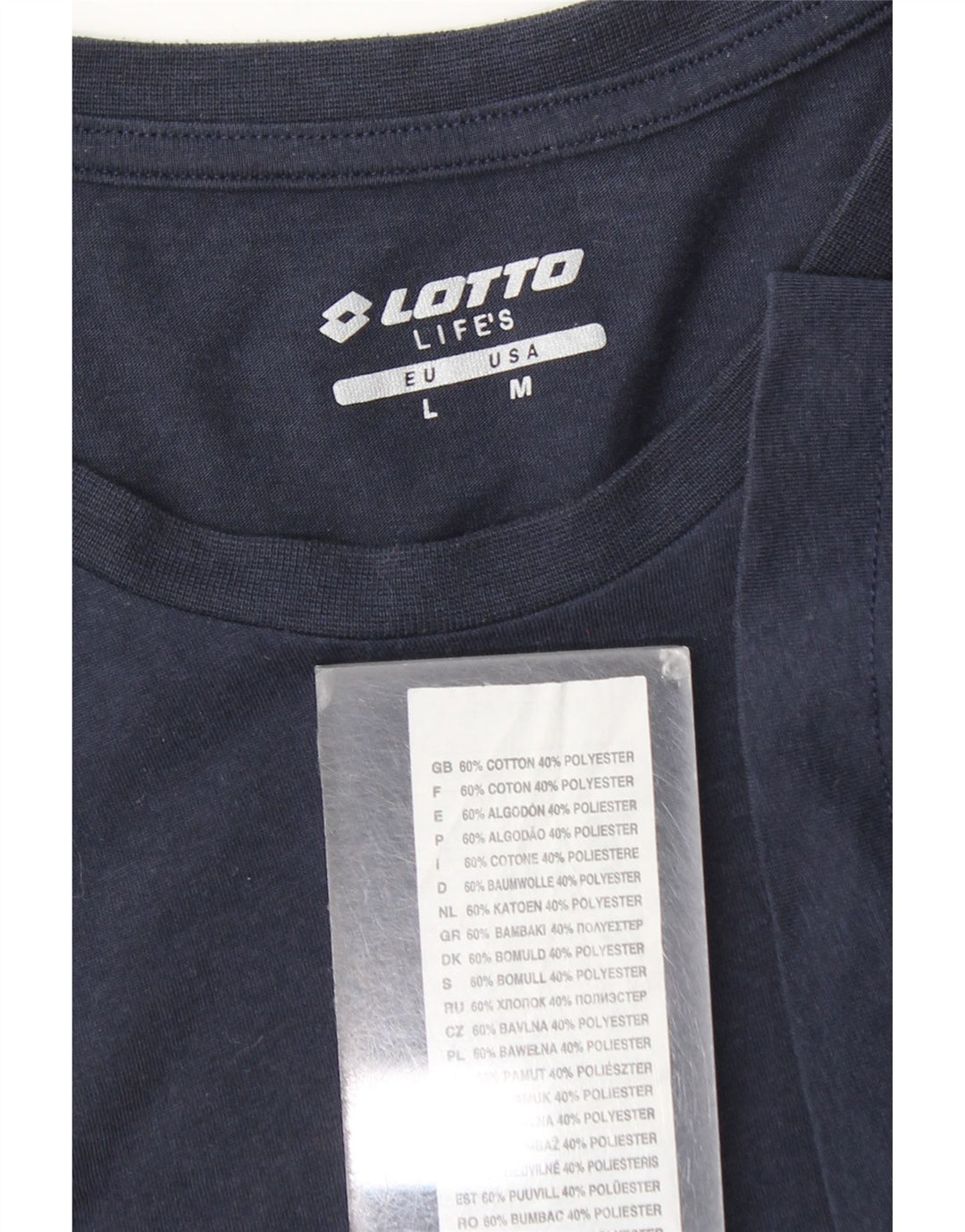 T-shirt męski Lotto, duży, bawełniany, granatowy