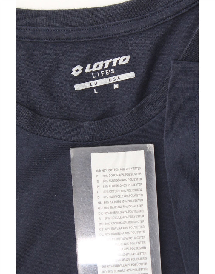 T-shirt męski Lotto, duży, bawełniany, granatowy