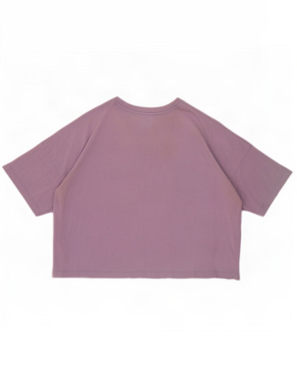 Damski T-shirt Champion Crop Oversize Top UK 16, duży, fioletowy, bawełniany