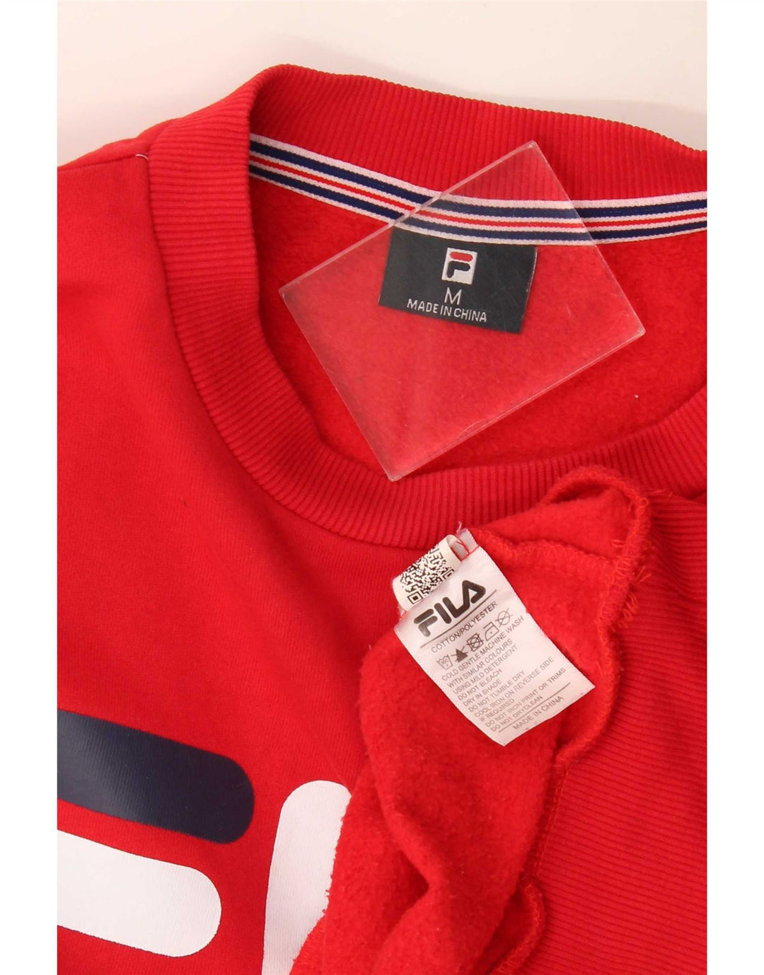 Męska bluza z grafiką Fila, średnio czerwona, bawełniana