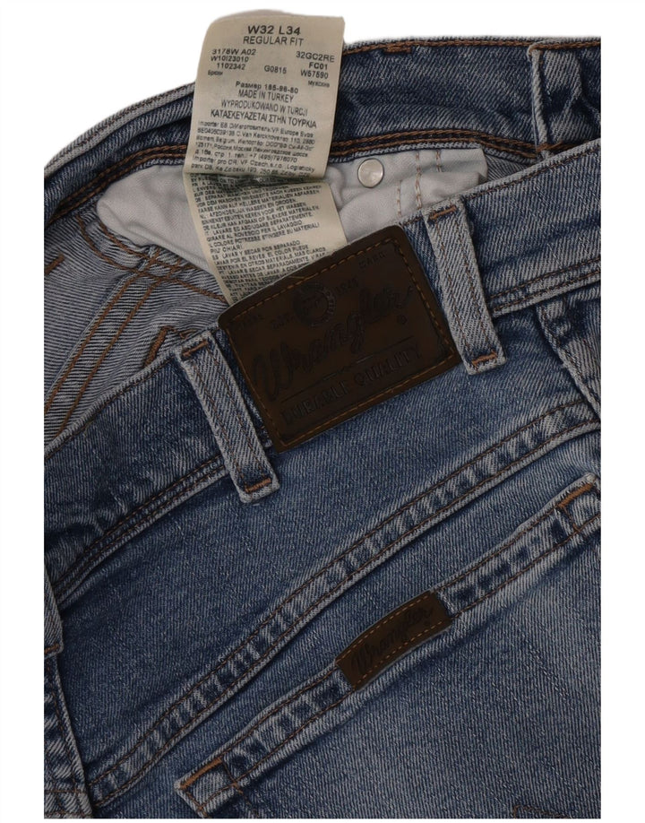 Męskie jeansy Wrangler o regularnym kroju W32 L34, niebieska bawełna