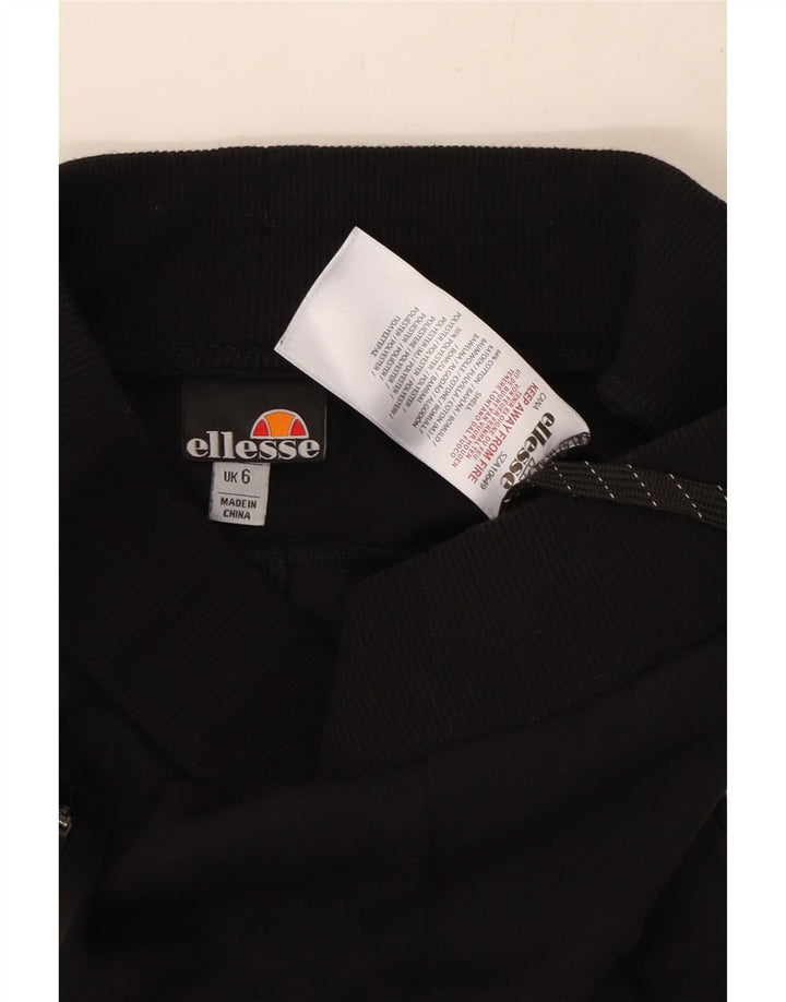 ELLESSE Womens Tracksuit Trousers Joggers UK 6 XS Black Cotton Vintage Ellesse and Second-Hand Ellesse from Messina Hembry 