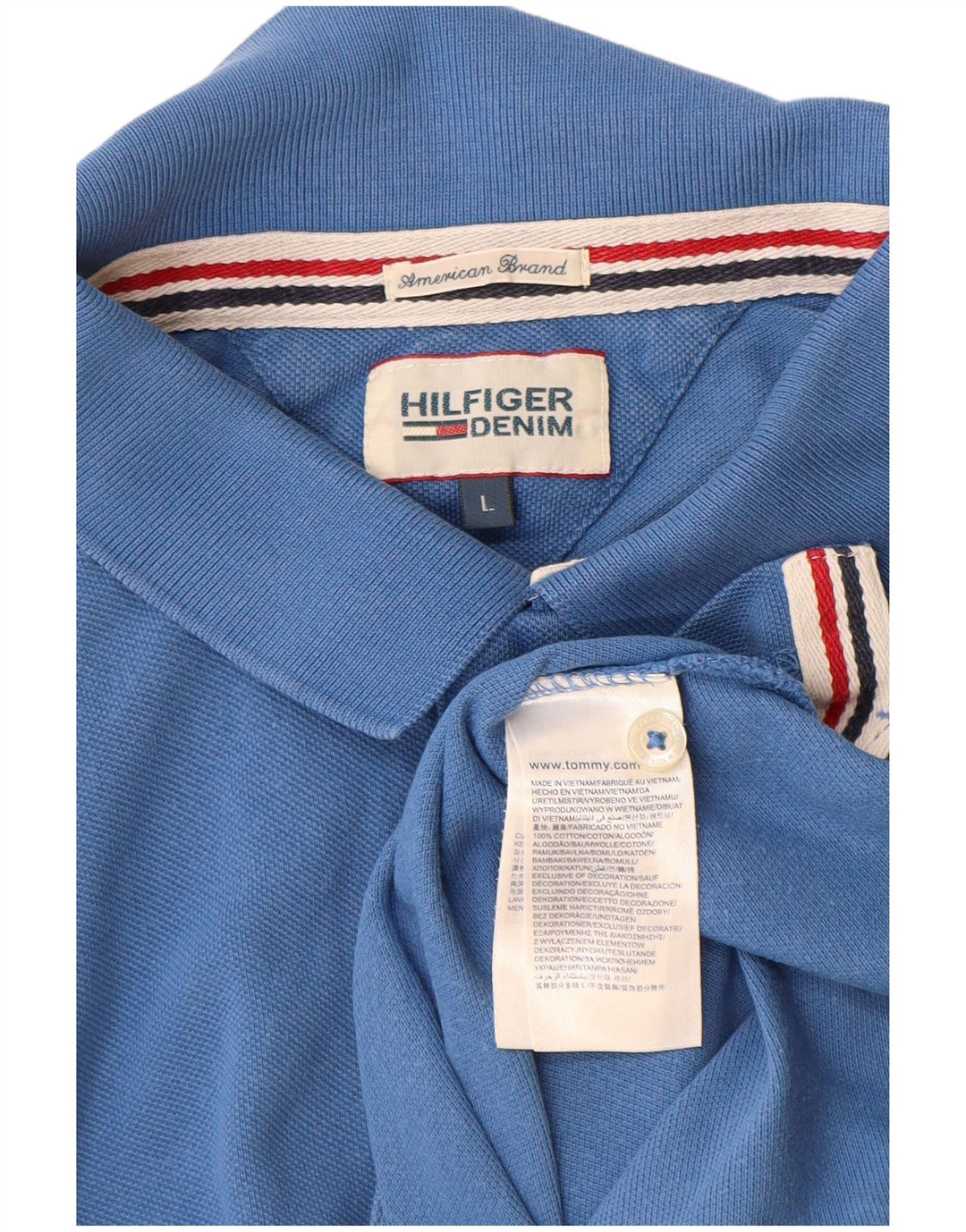 Męska koszulka polo Tommy Hilfiger, duża, niebieska, bawełniana