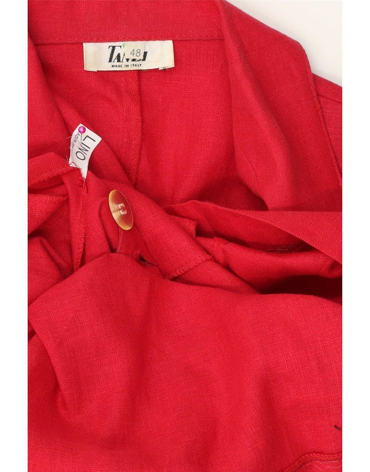 Vintage damska marynarka z krótkim rękawem i podwójnymi piersiami IT 48 XL czerwona