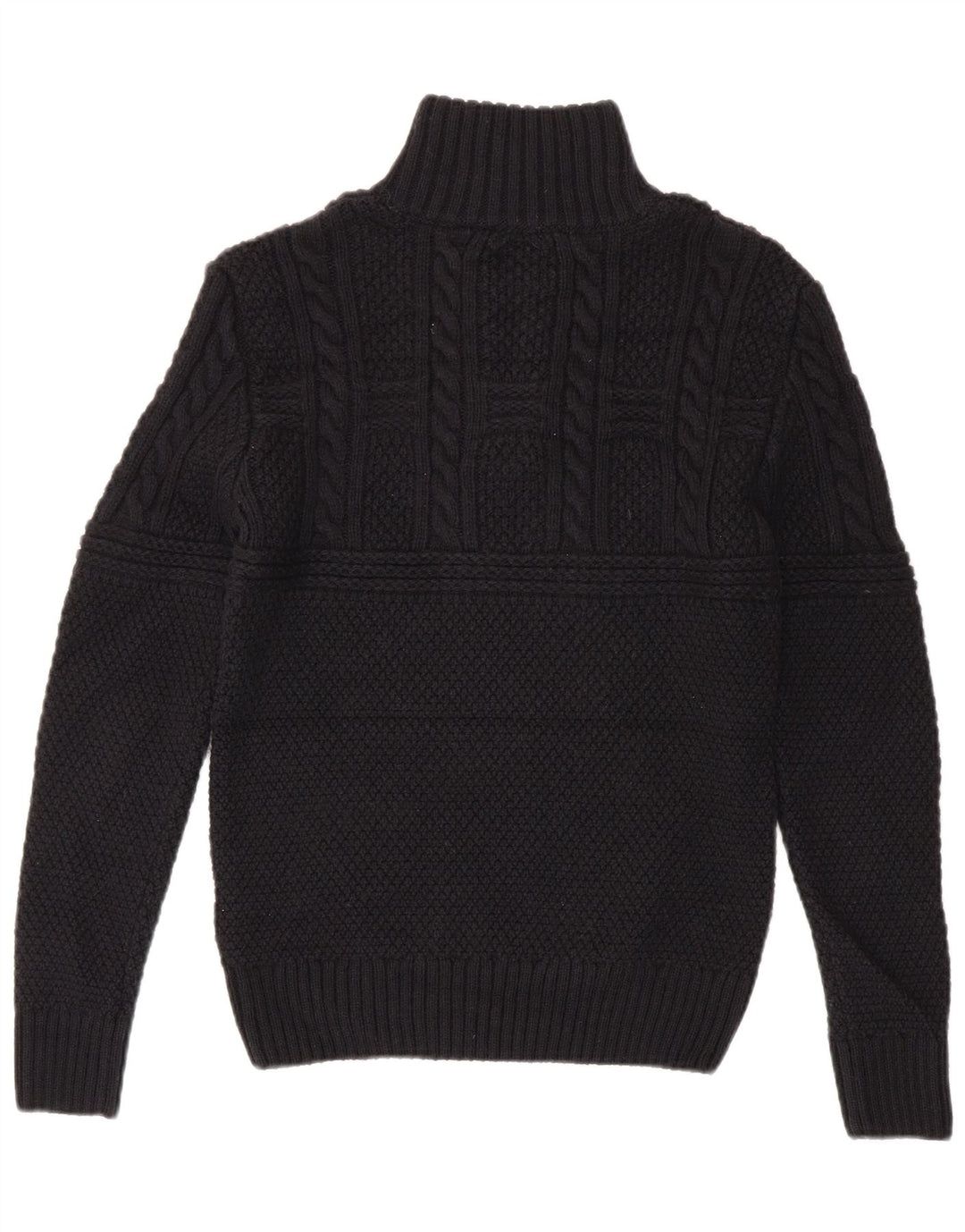 Męski sweter z zamkiem błyskawicznym Superdry, mały, czarny, akrylowy