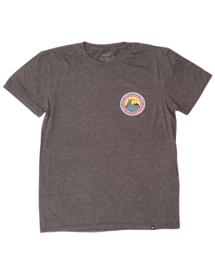 Męska koszulka z grafiką Quiksilver o regularnym kroju, średnia szara bawełna