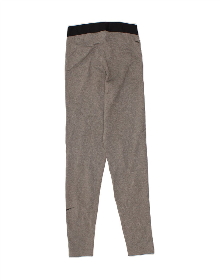 NIKE Womens Graphic Leggings UK 4 XS Grey Polyester Vintage Nike and Second-Hand Nike from Messina Hembry 