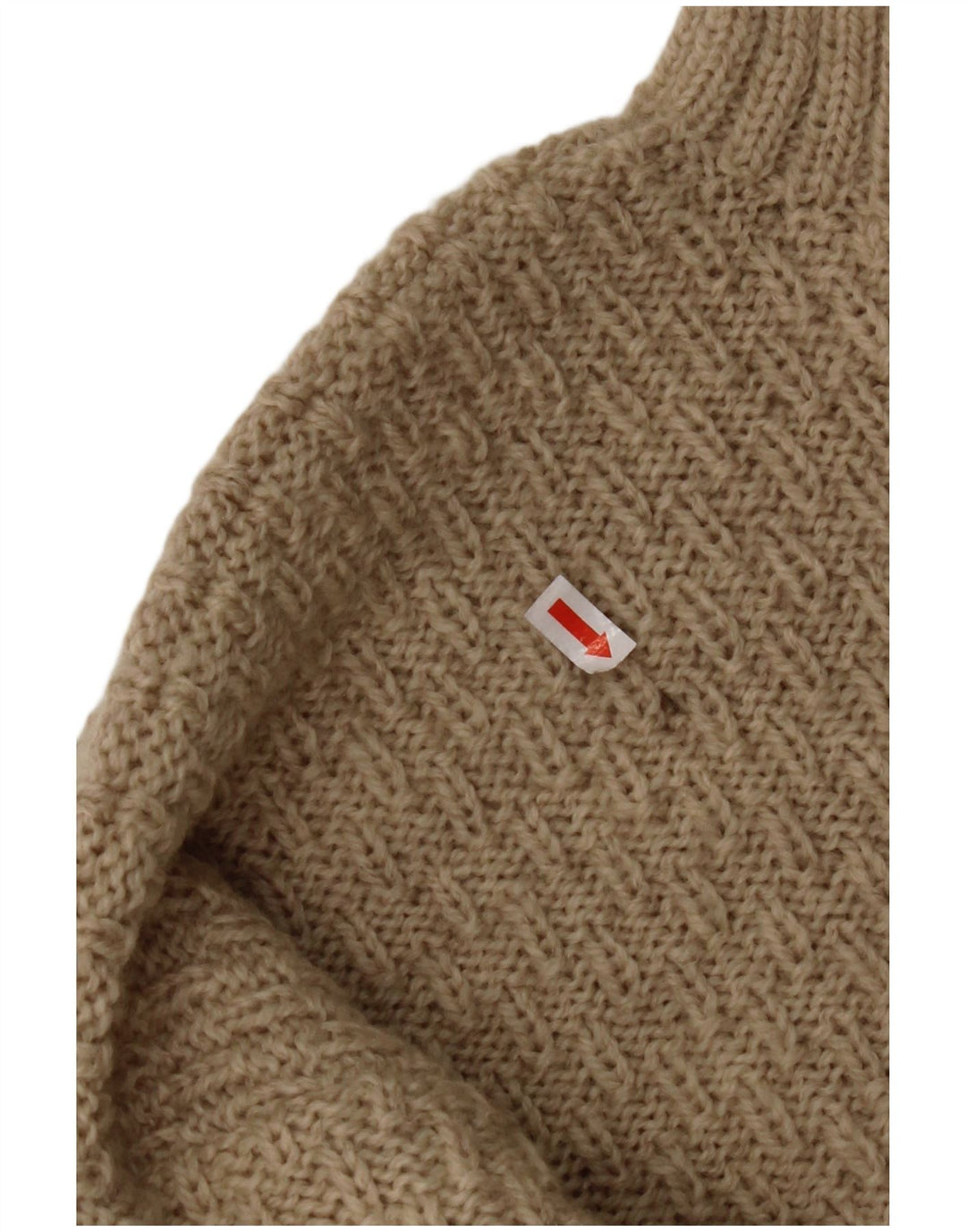 Męski sweter z okrągłym dekoltem w stylu VINTAGE, beżowy