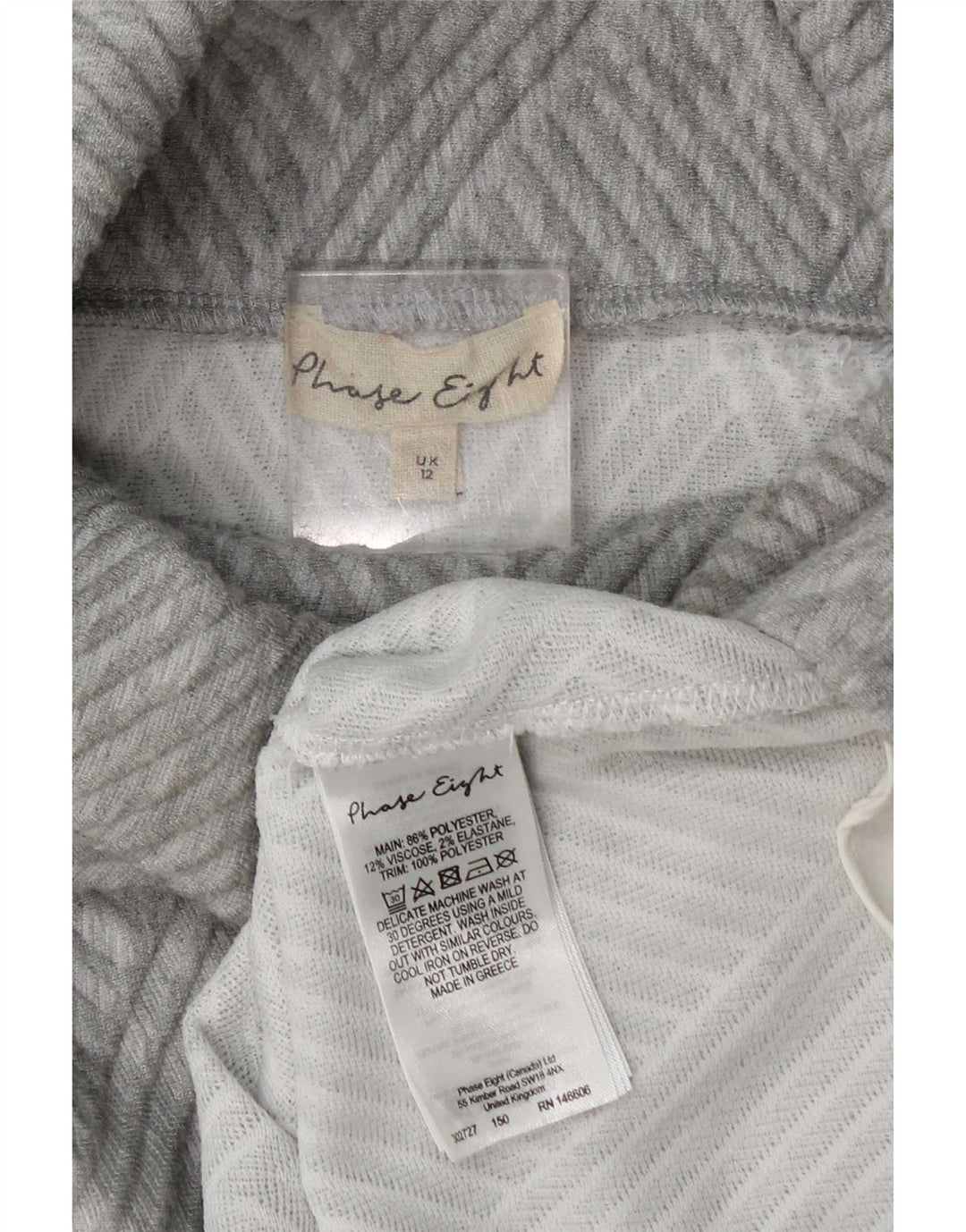Damski sweter z golfem Phase Eight UK 12, średnioszary, geometryczny