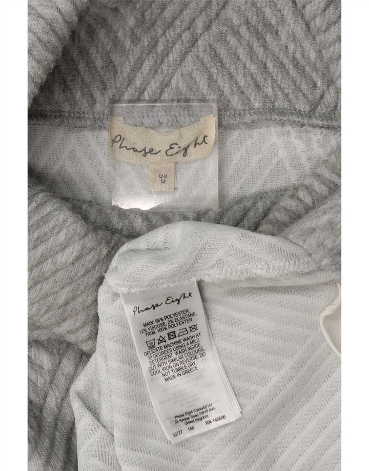 Damski sweter z golfem Phase Eight UK 12, średnioszary, geometryczny
