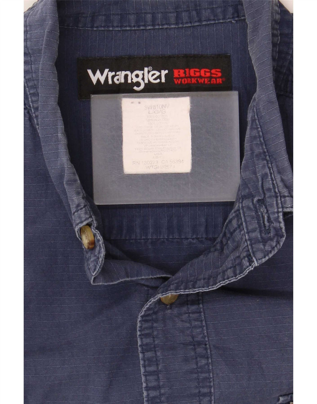 Koszula męska z krótkim rękawem Wrangler, duża, granatowa, bawełniana