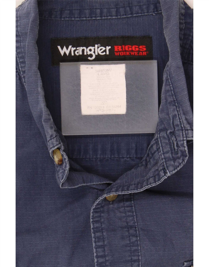 Koszula męska z krótkim rękawem Wrangler, duża, granatowa, bawełniana