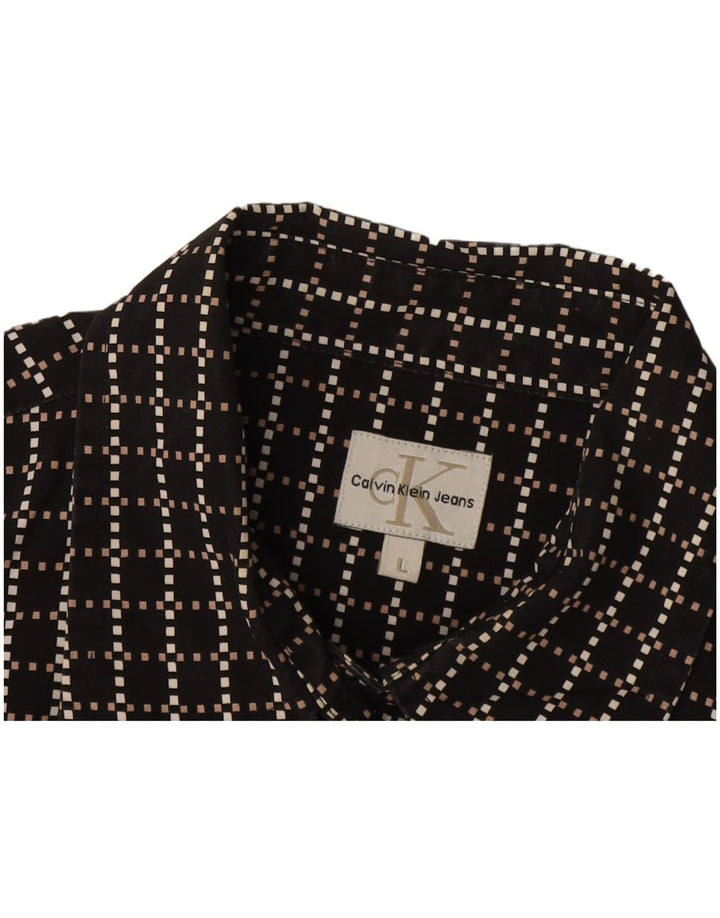 Koszula męska Calvin Klein Jeans, duża, czarna, geometryczna