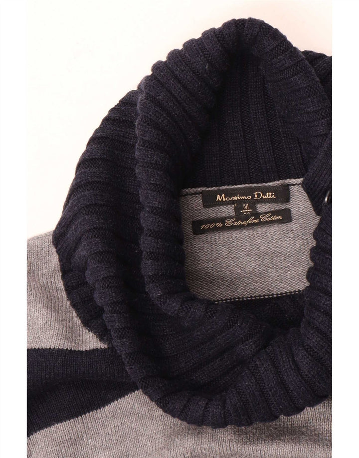 Damski sweter zapinany na guziki Massimo Dutti UK 12 Średni granatowy