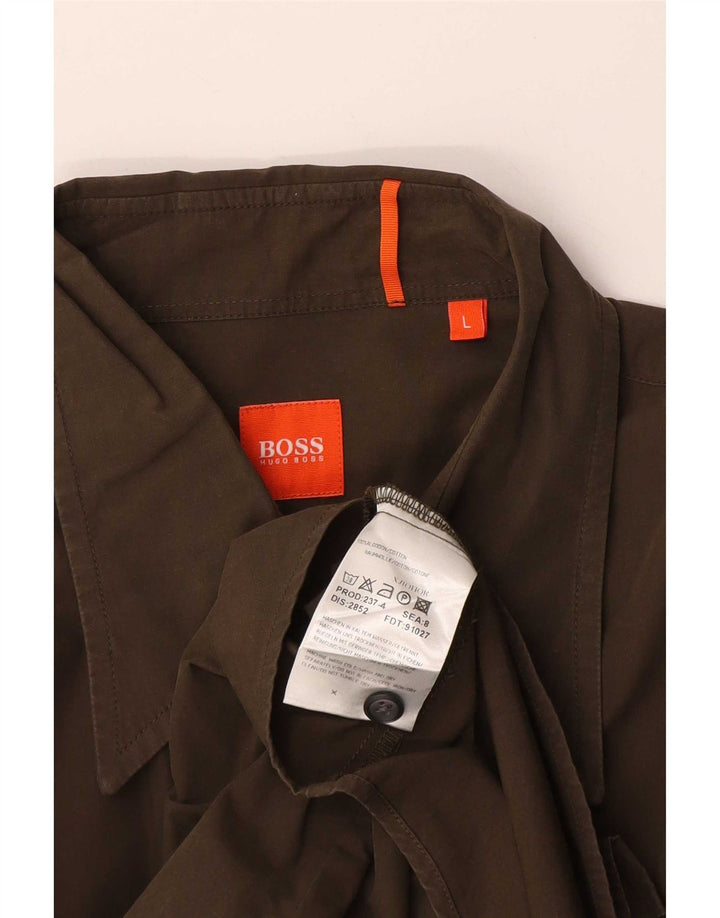 Koszula męska Hugo Boss, duża, bawełniana khaki