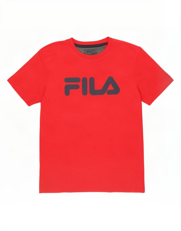 Fila Mens Graphic T-Shirt Top Medium Red Cotton