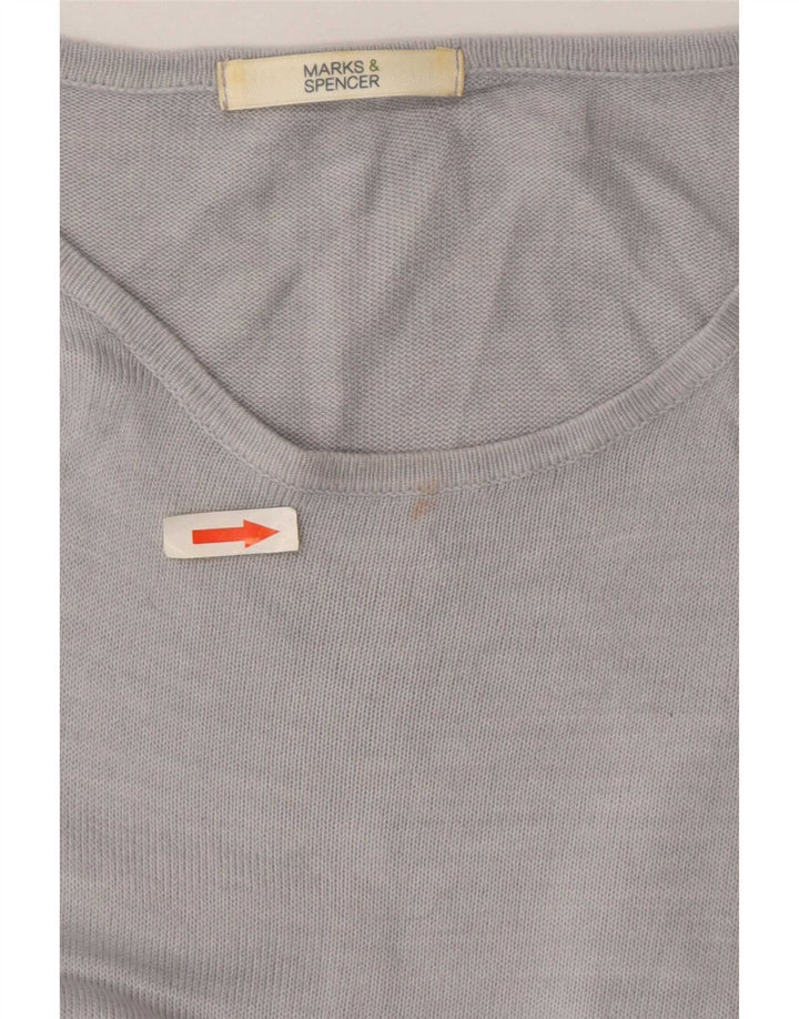 Marks & Spencer Damski sweter z dekoltem w łódkę, UK 14, duży, szary