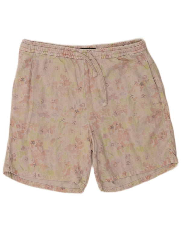 Damskie spodenki chino z wysokim stanem Zara XL W34 Biała bawełna w kwiaty