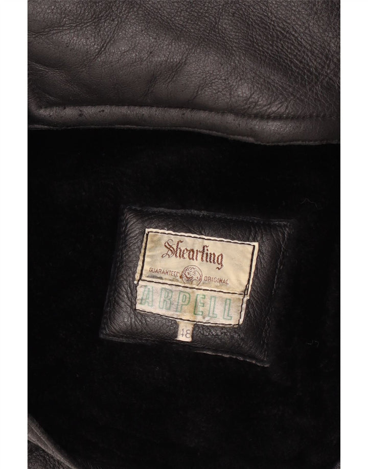 Vintage męska kurtka shearling IT 48 średnia czarna
