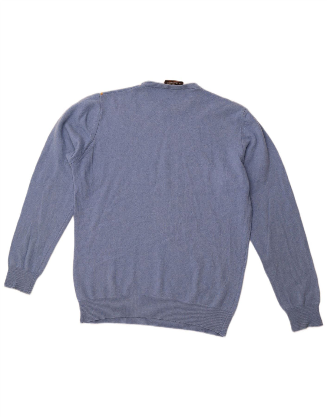 MALAGRIDA Męski sweter z okrągłym dekoltem, duży, niebieski Argyle/Diament