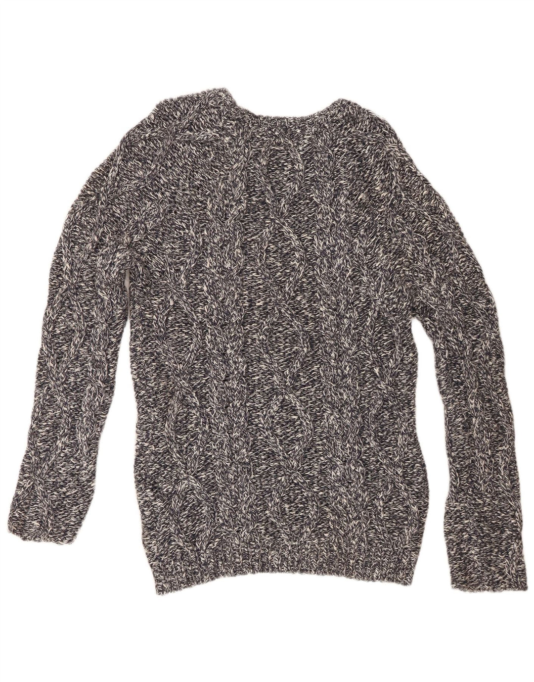 Męski sweter Zara z dekoltem w łódkę, duży, szary, bawełniany w plamki