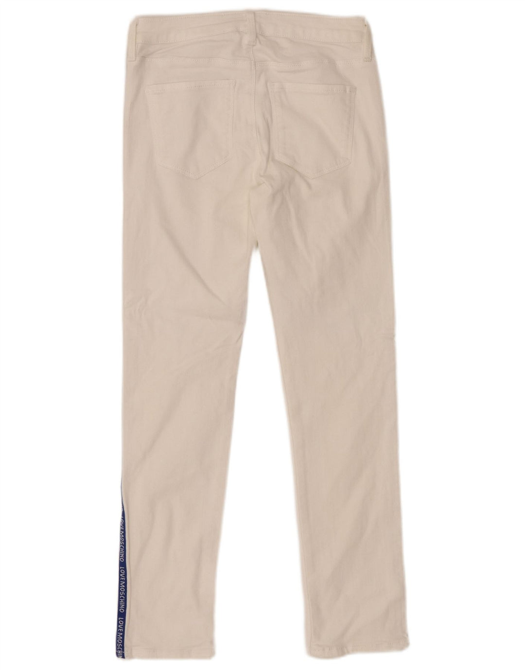 Damskie jeansy MOSCHINO Graphic Skinny W26 L26 białe