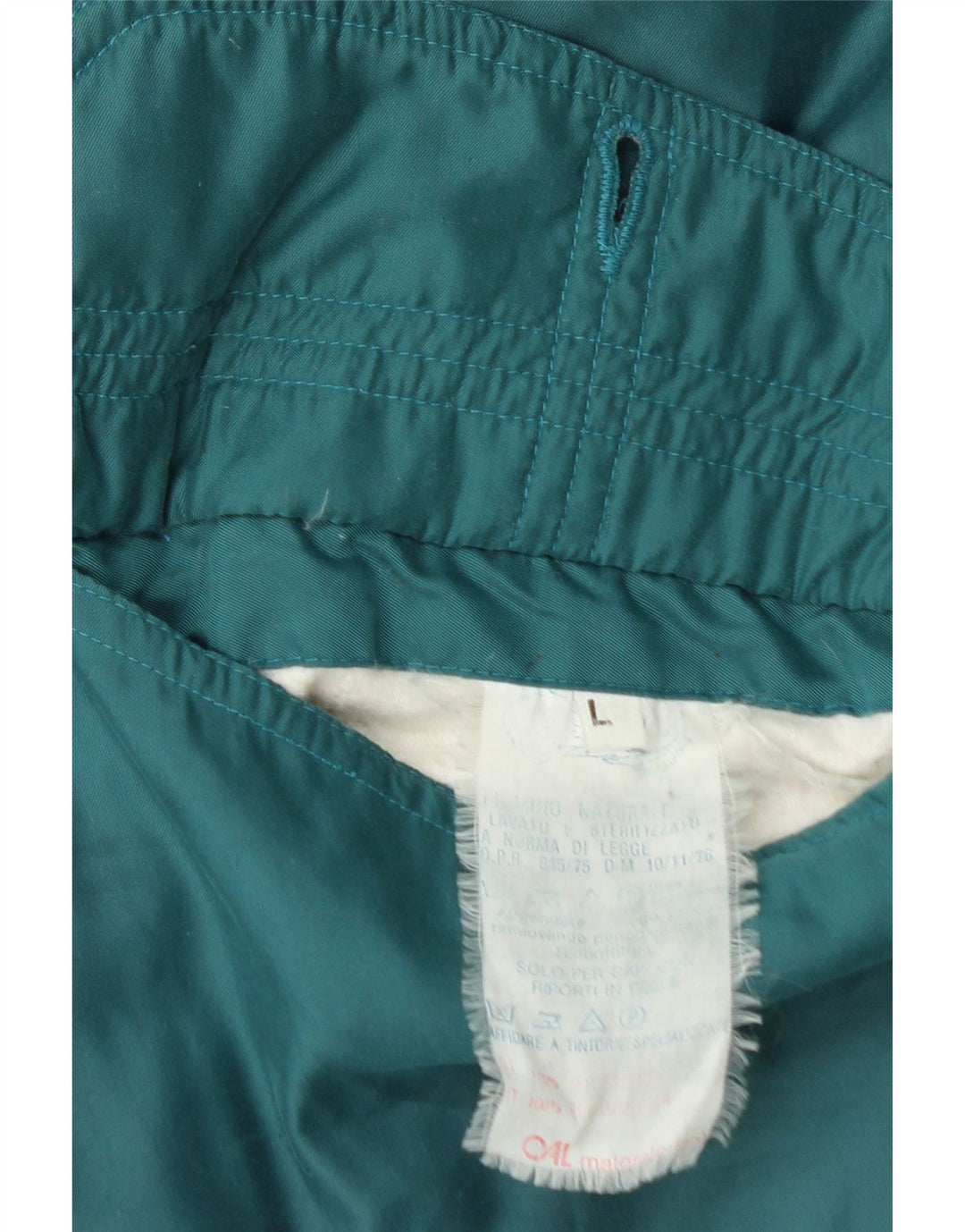 Damska dwustronna kurtka oversize VINTAGE z grafiką UK 16, duża turkusowa