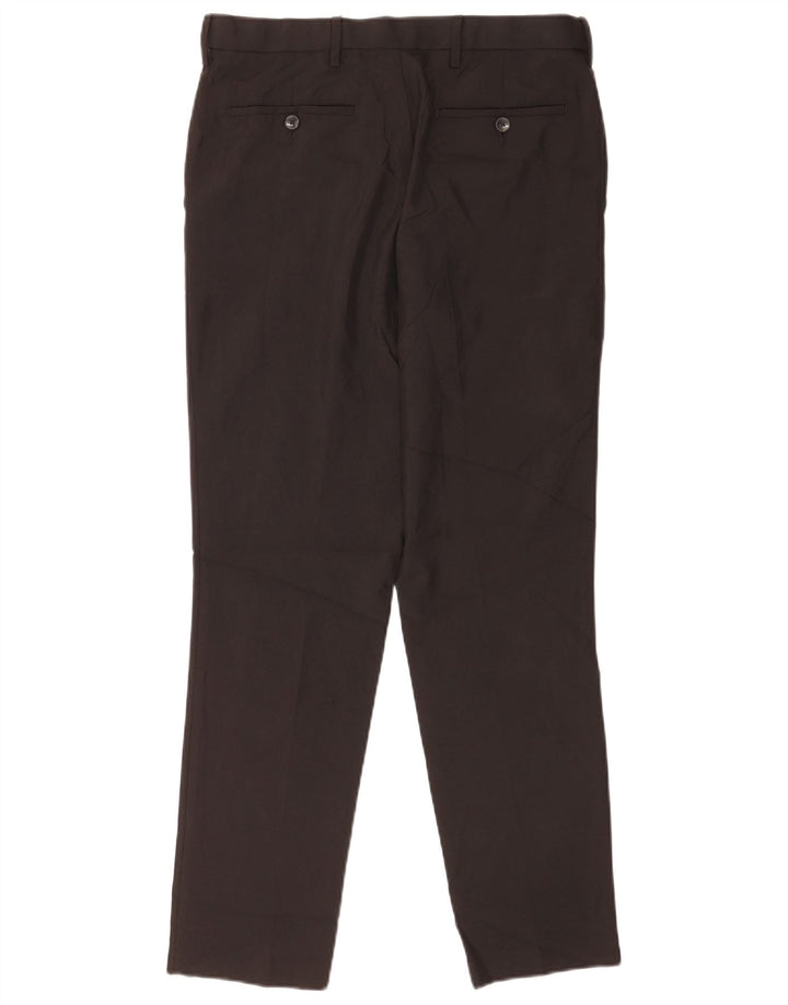 Męskie spodnie casual Marks & Spencer Slim Fit W32 L31 Czarny poliester