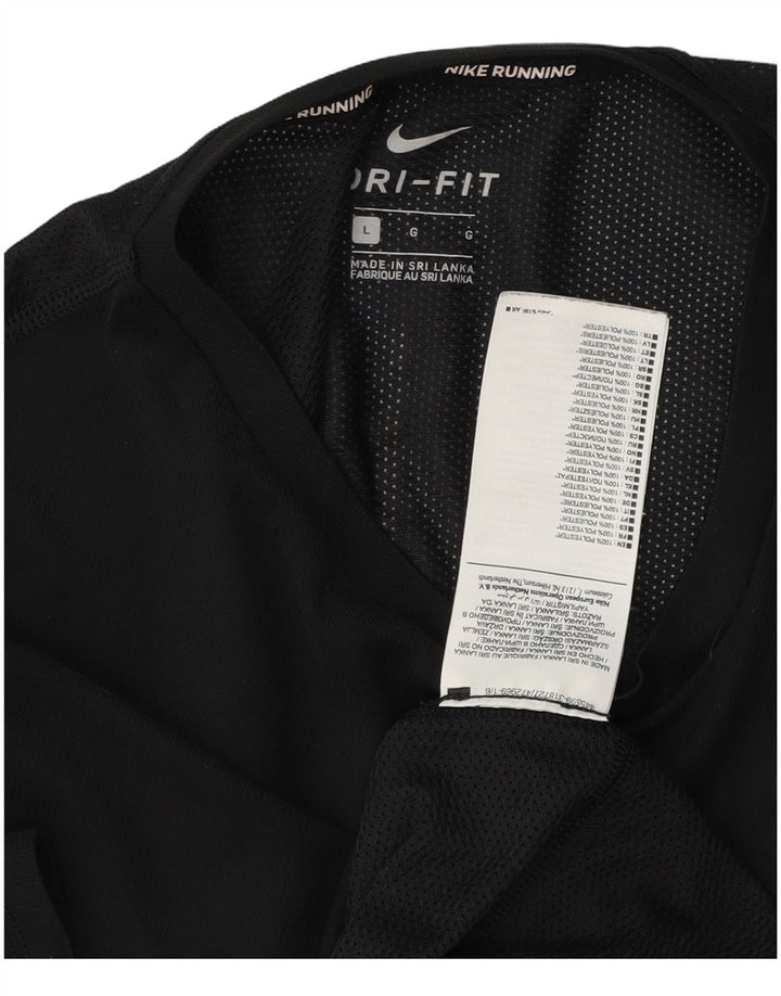 Męski T-shirt Nike Dri Fit, duży, czarny, poliestrowy