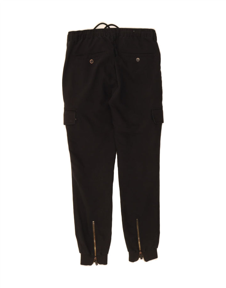 ZARA Mens Joggers Cargo Trousers Small W30 L28 Black Vintage Zara and Second-Hand Zara from Messina Hembry 
