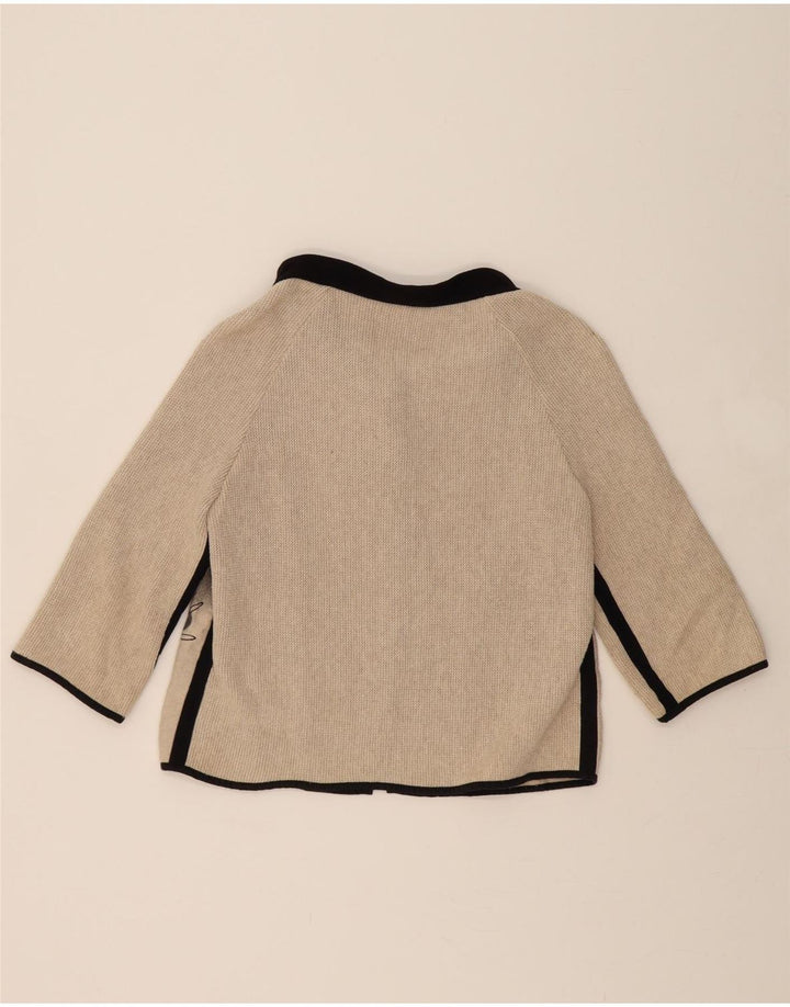 PETER LUFT Womens Crop Cardigan Sweater UK 12 Medium Beige Floral Vintage Peter Luft and Second-Hand Peter Luft from Messina Hembry 