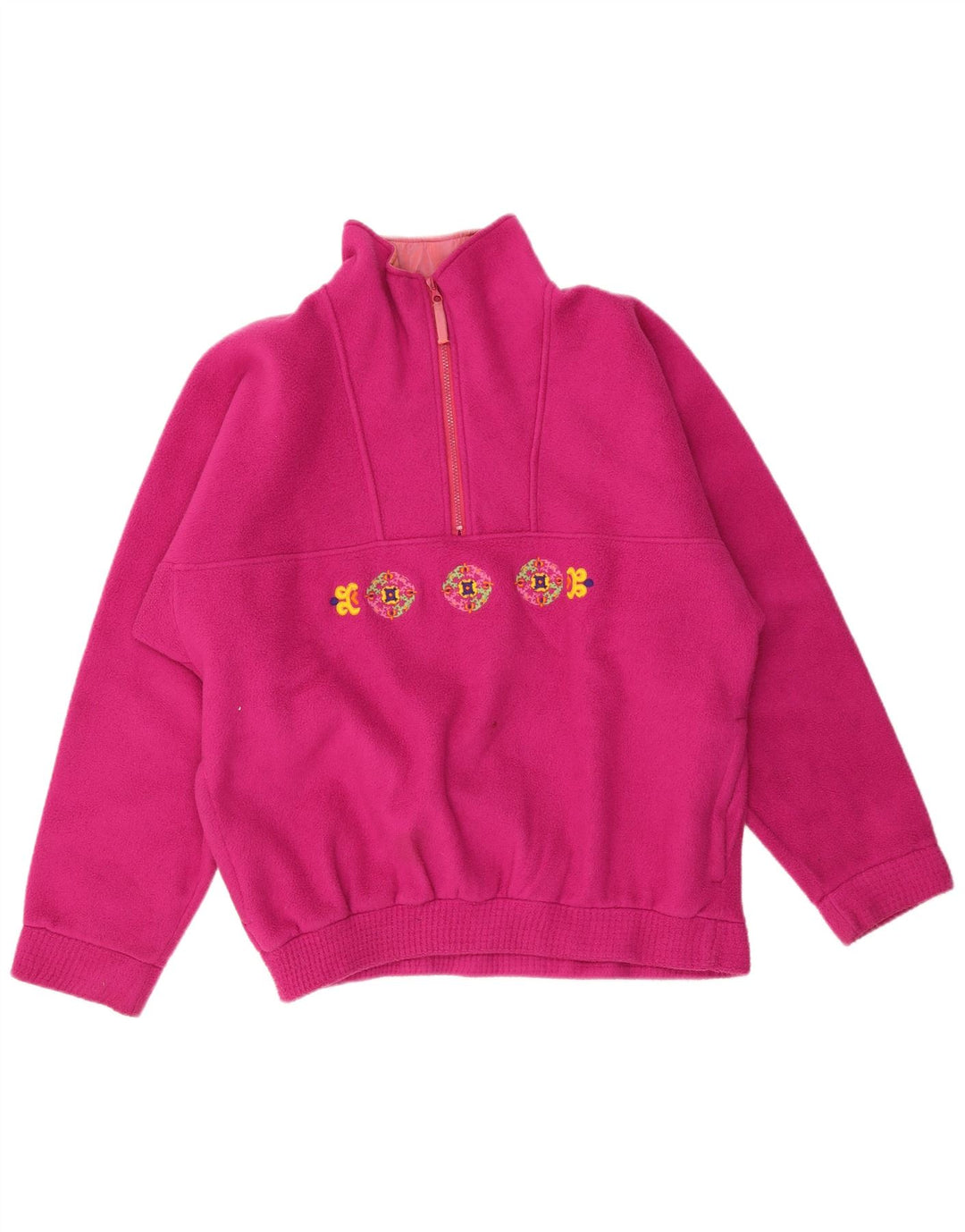 Męski sweter polarowy Tecnica z graficznym zamkiem i dużym różowym poliestrem
