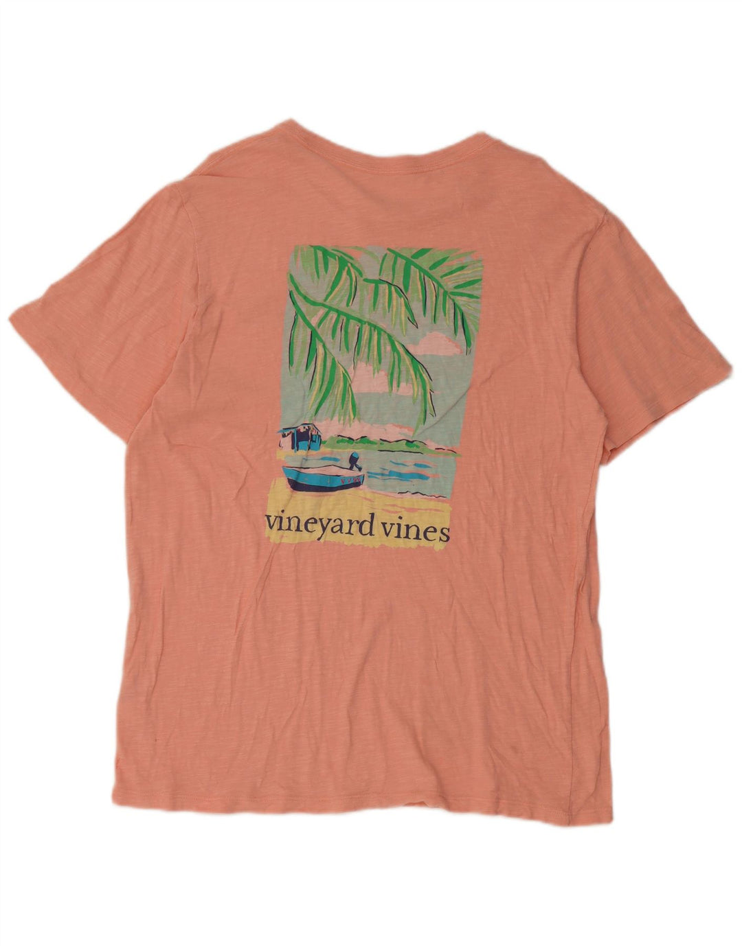 Męska koszulka z grafiką Vineyard Vines, bawełniana, średnia, różowa