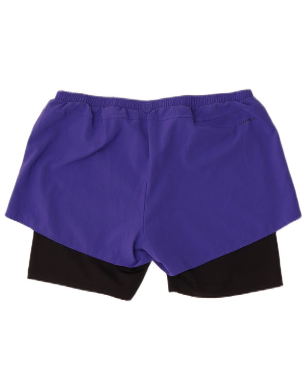 Damskie spodenki sportowe Adidas Aeroready UK 16/18, duży fioletowy blok kolorów