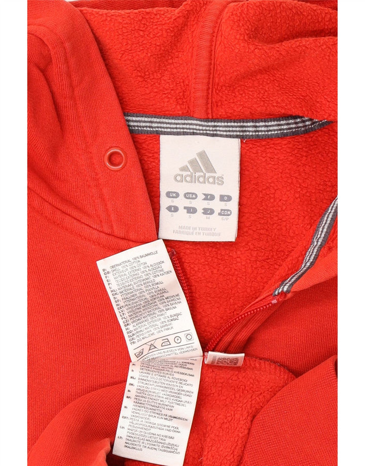 Adidas Męski sweter z kapturem i zamkiem błyskawicznym, mały, czerwony, bawełniany
