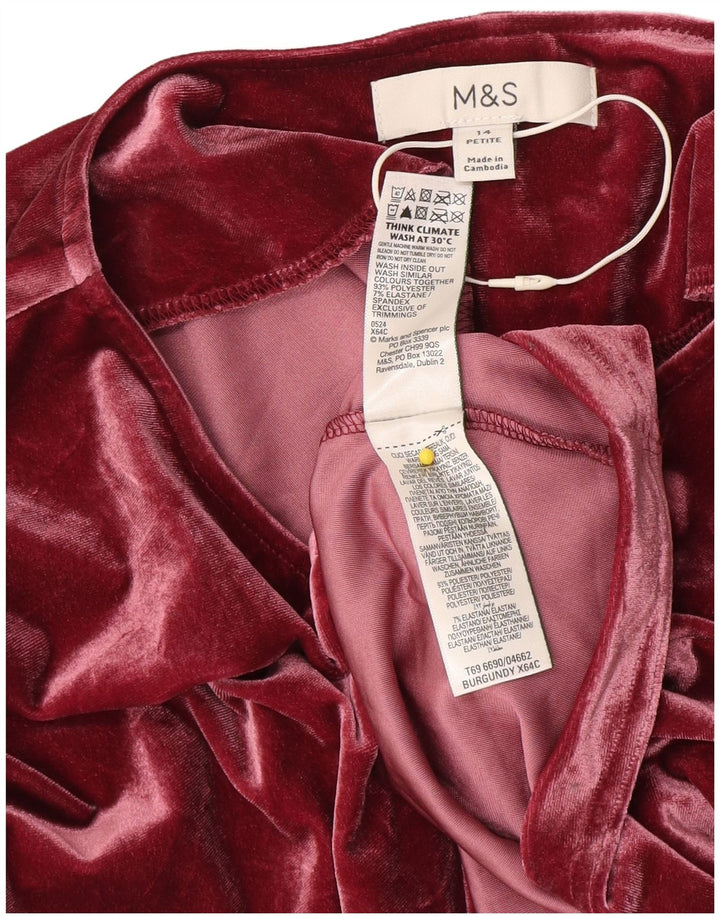Marks & Spencer Damska sukienka maxi z rękawem 3/4, UK 14, średni burgund