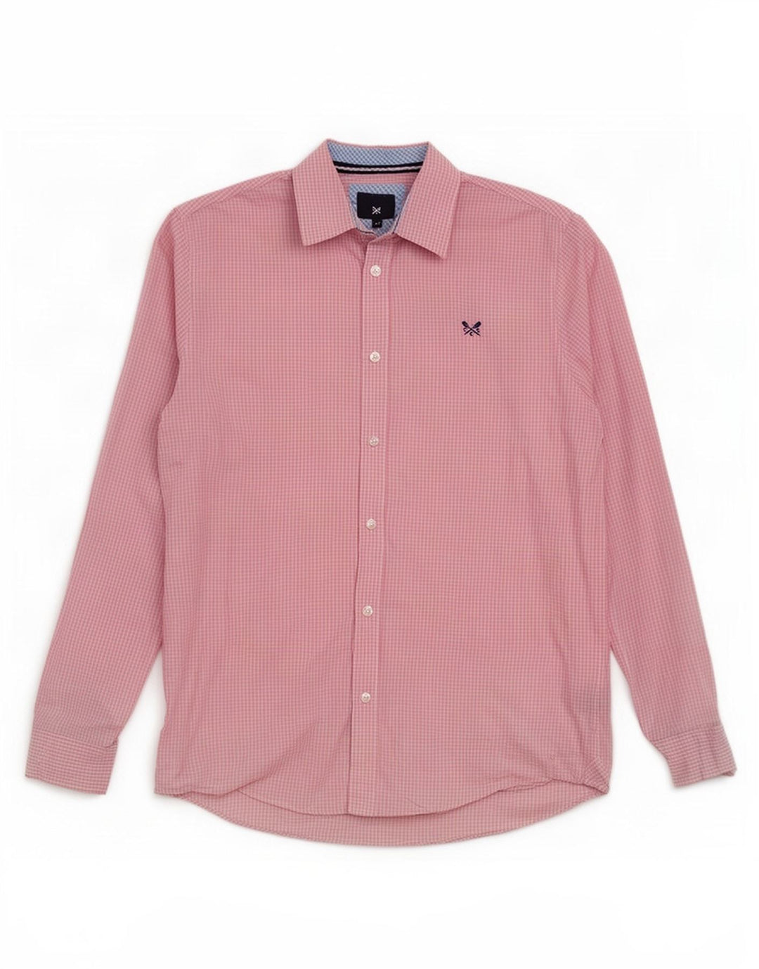 Crew Clothing Męska koszula o klasycznym kroju, średnia różowa bawełniana kratka