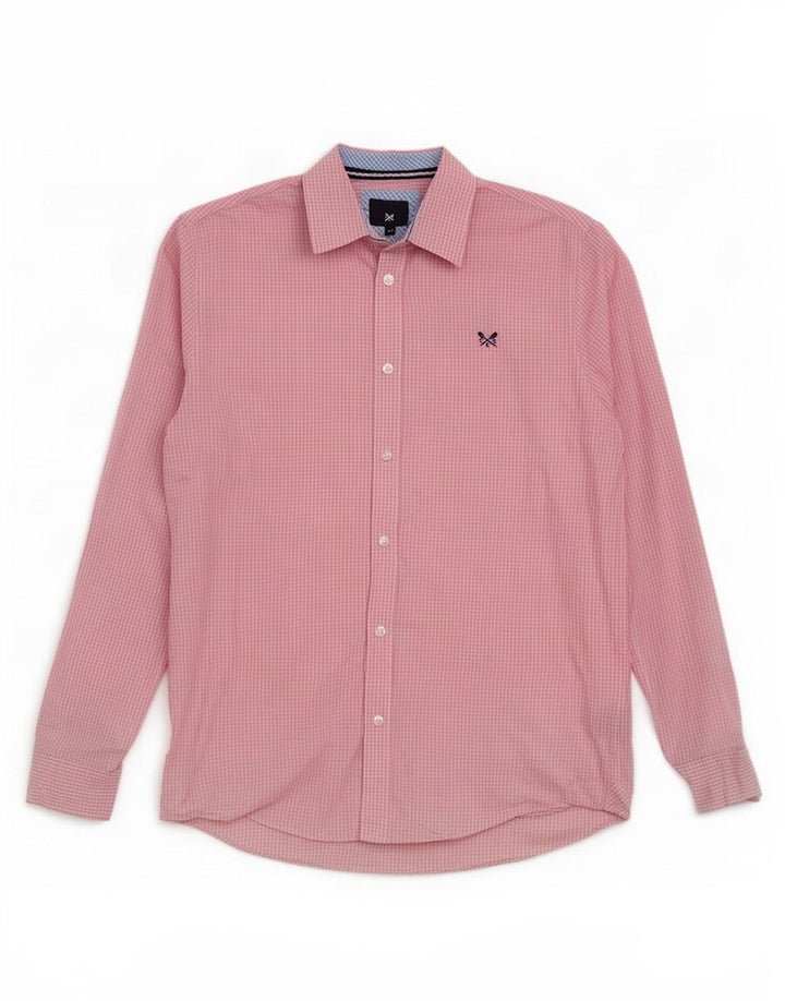 Crew Clothing Męska koszula o klasycznym kroju, średnia różowa bawełniana kratka