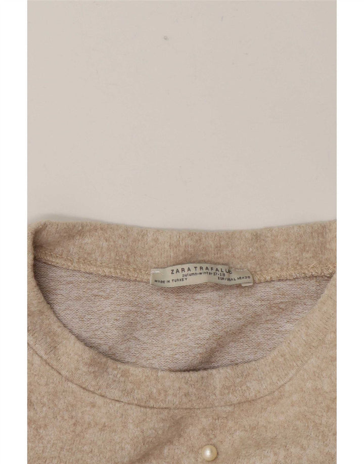 Damska koszulka oversize Zara Top UK 16 Large Beige Spotted