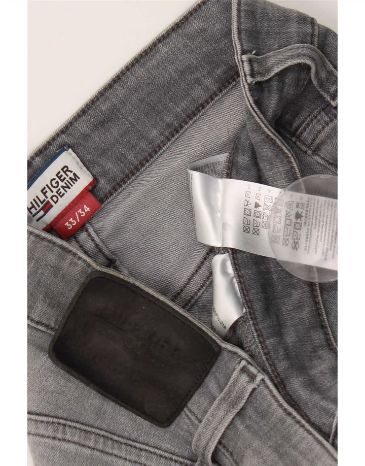 Męskie jeansy slim fit Tommy Hilfiger W33 L34 Szara bawełna