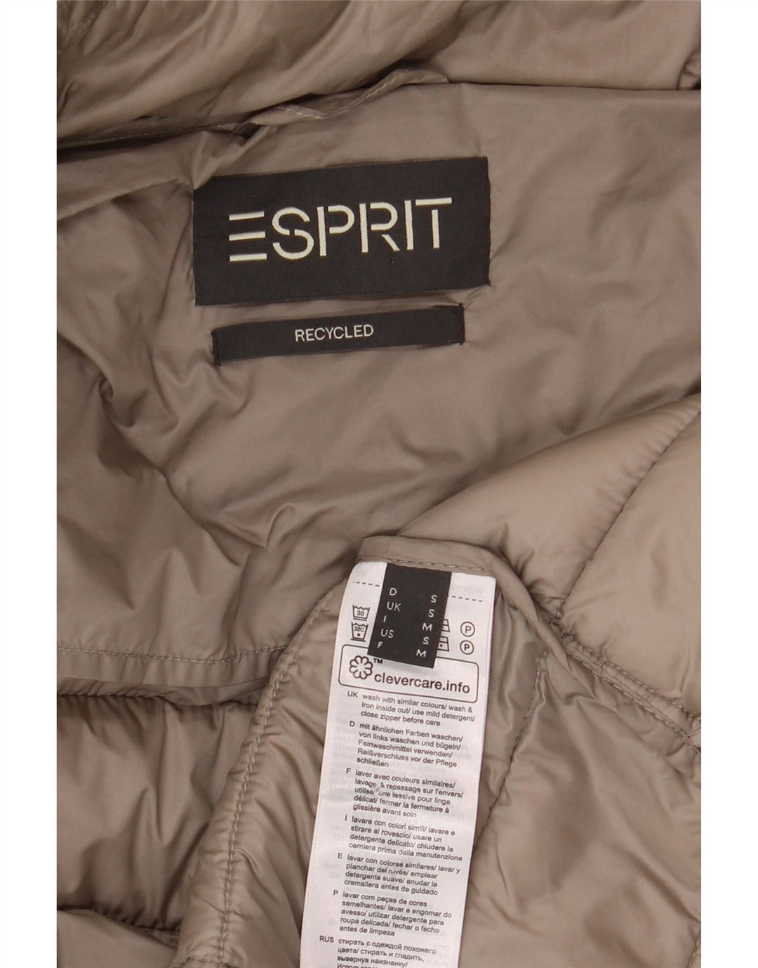 Damski płaszcz wyściełany ESPRIT UK 10 Small Beżowy poliamid