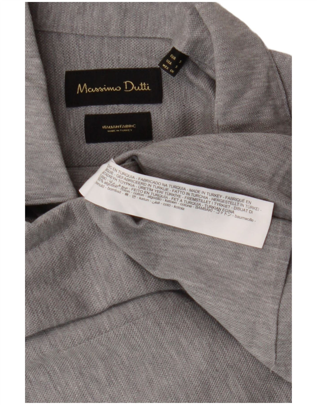 Koszula męska Massimo Dutti, mała, szara, bawełniana
