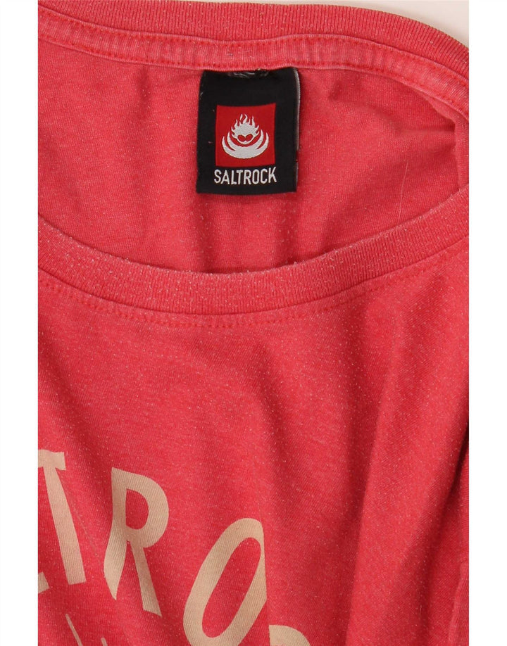 Męski T-shirt z grafiką Saltrock, duży, różowy