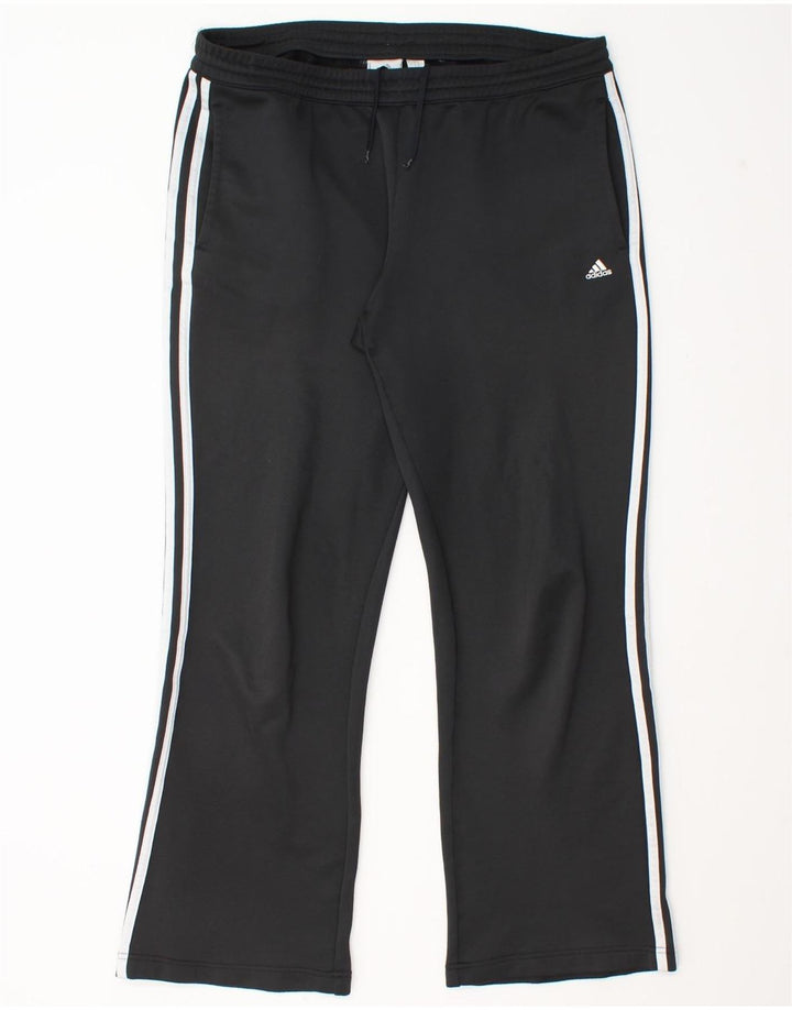 Damskie spodnie dresowe Adidas UK 16, duże, czarne, poliestrowe