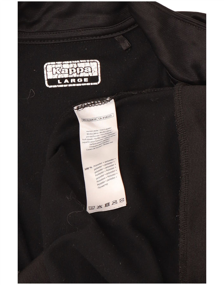 Męska bluza dresowa Kappa z grafiką, duża, czarna, poliestrowa, sportowa