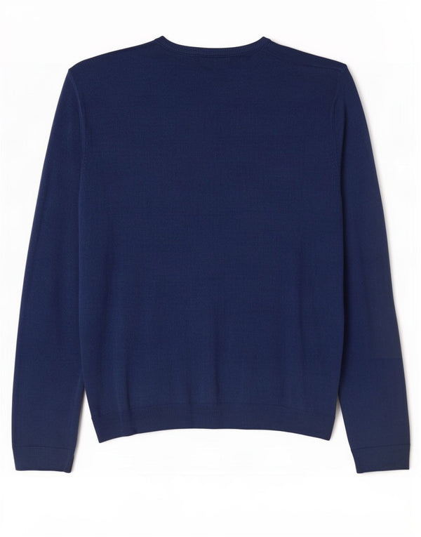 Marks & Spencer Męski sweter o regularnym kroju z dekoltem w kształcie litery V, XL, granatowy, akrylowy