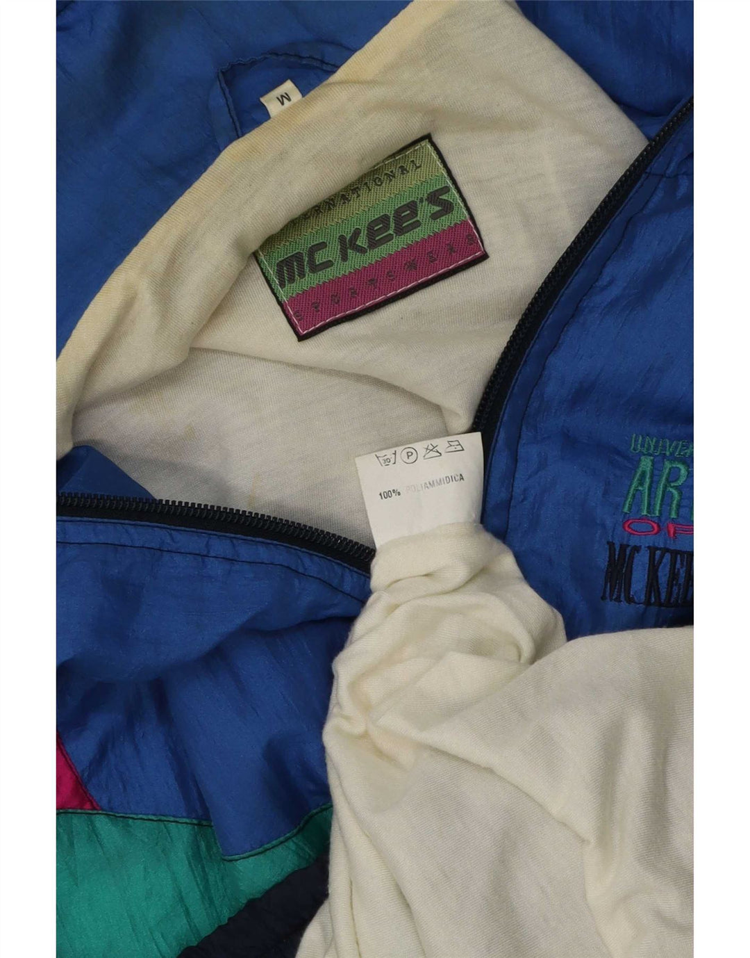 Bluza dresowa MC Kee's dla mężczyzn, luźny krój, retro, kolor średni niebieski w blokach kolorów